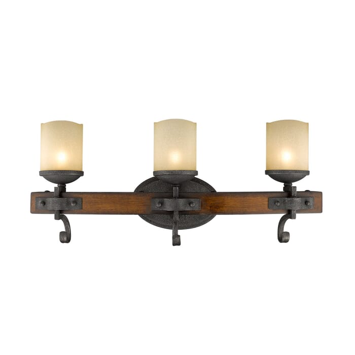 Golden Madera 3-Light 24" Bathroom Vanity Light in Black Iron Golden Madera 3-Light 24" Bathroom Vanity Light in Black Iron