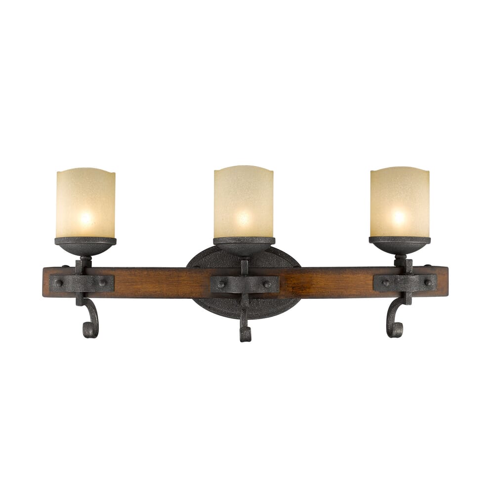 Golden Madera 3 Light 24 Bathroom Vanity Light In Black Iron