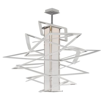 Corbett Tantrum Pendant Light in White With Polished Stainless