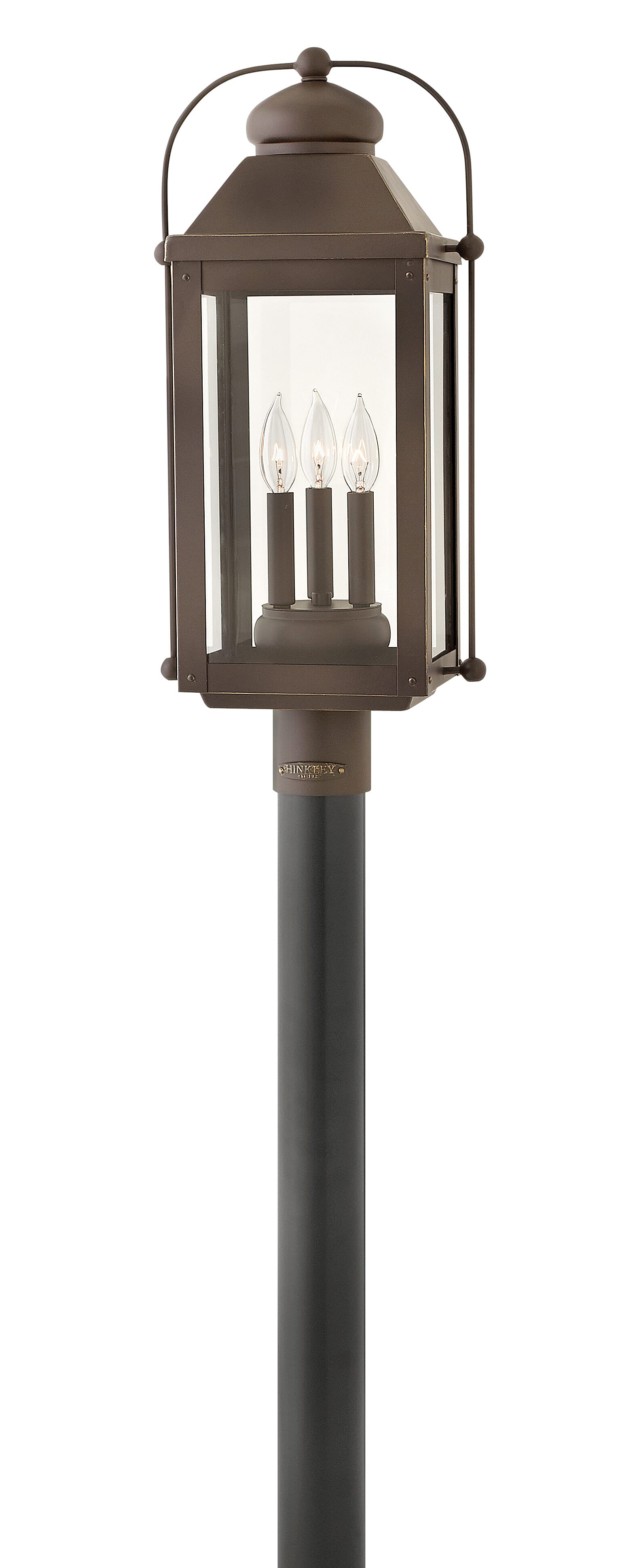 Light Oiled Bronze LED Post Top  Pier Mount from the Anchorage Collection