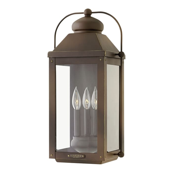 Hinkley Anchorage 3-Light Outdoor Large Wall Sconce in Light Oiled Bronze Hinkley Anchorage 3-Light Outdoor Large Wall Sconce in Light Oiled Bronze