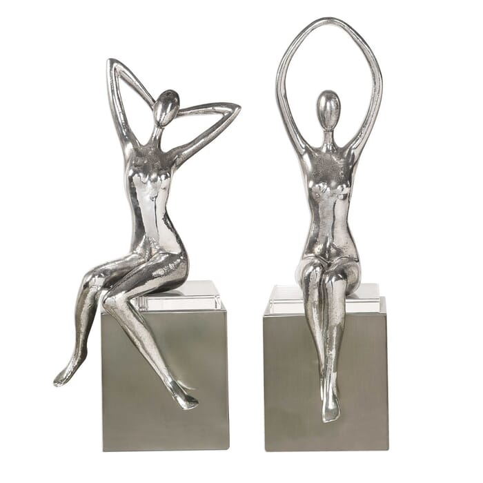 Uttermost Jaylene Silver Sculptures, Set Of 2 by Billy Moon Uttermost Jaylene Silver Sculptures, Set Of 2 by Billy Moon
