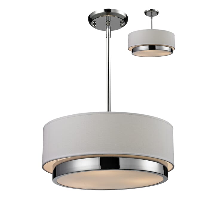 Z-Lite Jade 3-Light Pendant Light In Chrome Z-Lite Jade 3-Light Pendant Light In Chrome