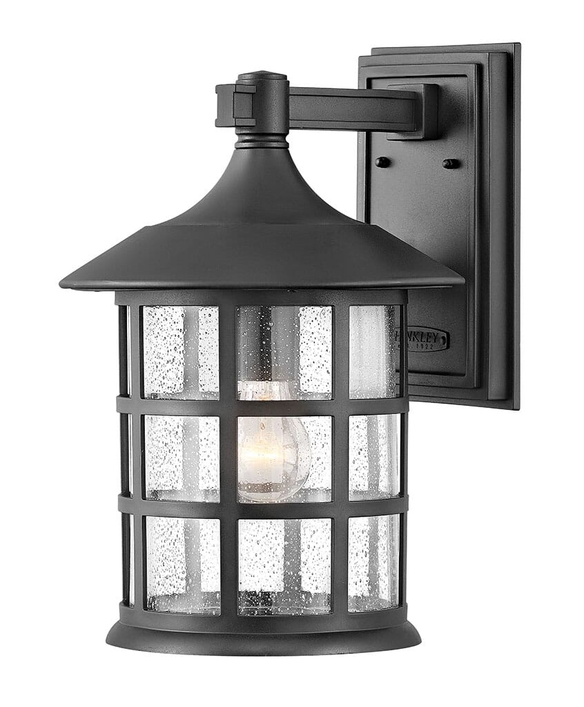 Avian 2-Light Black Coral Post Mount Light With Seeded Glass