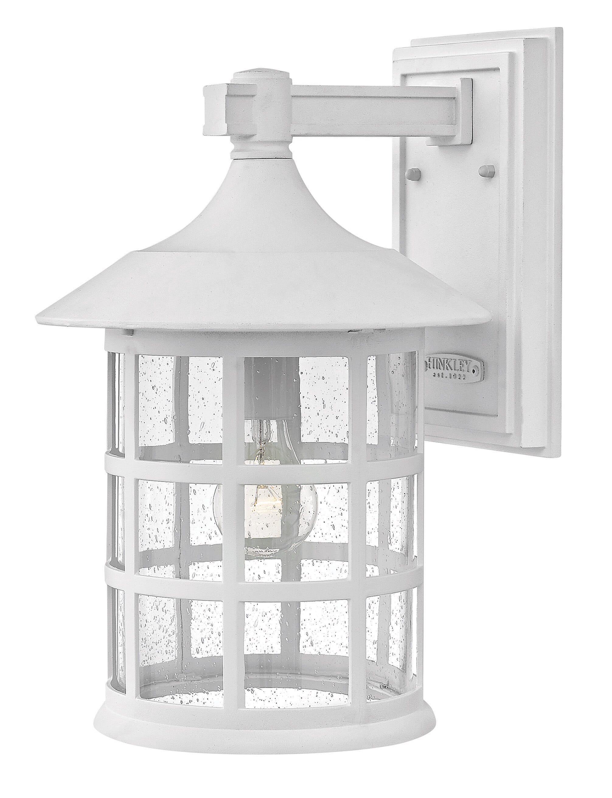 Textured White LED Outdoor Lantern from the Freeport Coastal Elements Collection