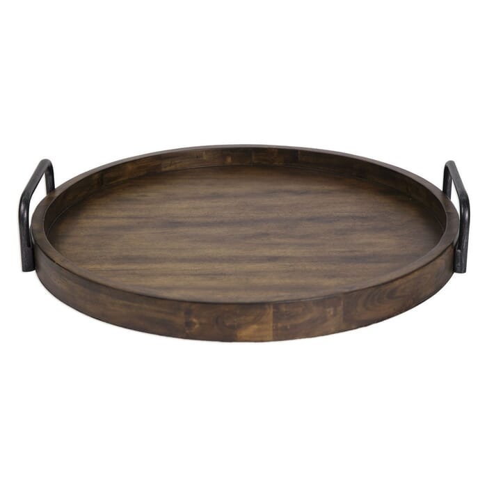 Uttermost Reine 23.5" Round Tray in Acacia Wood Uttermost Reine 23.5" Round Tray in Acacia Wood