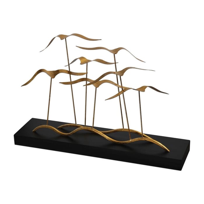 Uttermost Flock of Seagulls 24" Sculpture in Metallic Gold Leaf Uttermost Flock of Seagulls 24" Sculpture in Metallic Gold Leaf