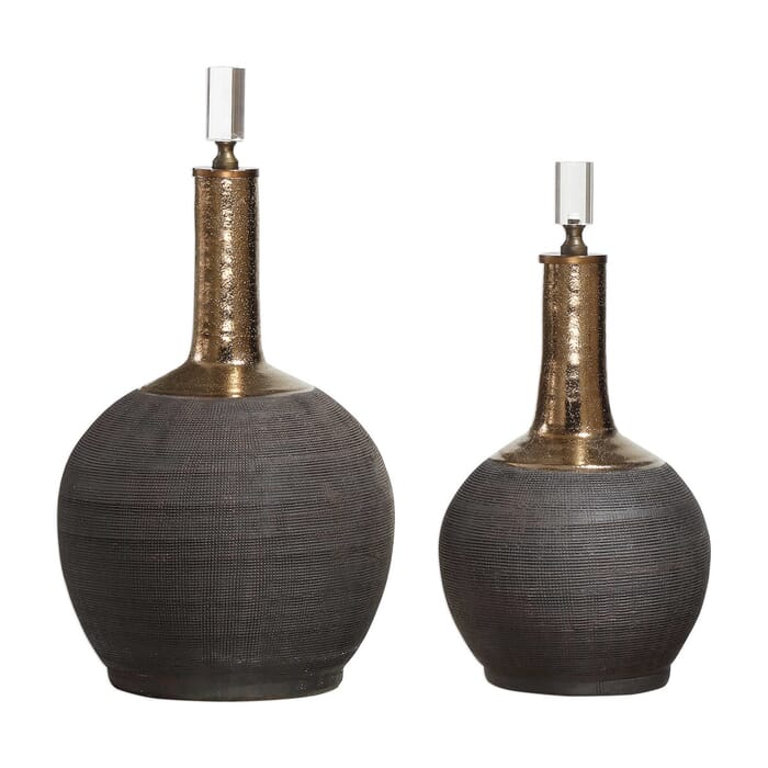 Uttermost Arnav Matte Black Bottles, Set Of 2 by David Frisch Uttermost Arnav Matte Black Bottles, Set Of 2 by David Frisch