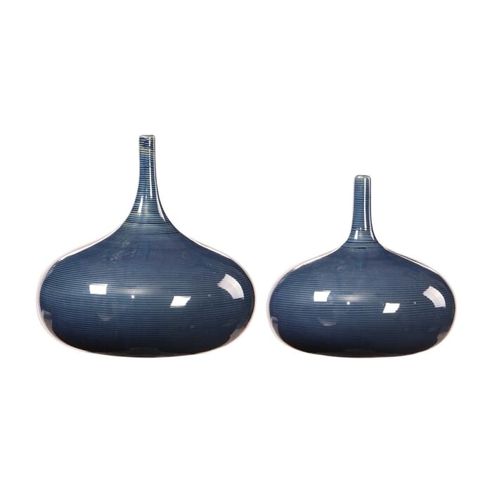 Uttermost Zayan Blue Vases, Set Of 2 by Billy Moon Uttermost Zayan Blue Vases, Set Of 2 by Billy Moon