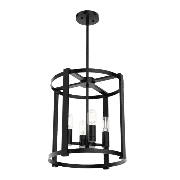 Hunter Astwood 4-Light Chandelier in Matte Black Hunter Astwood 4-Light Chandelier in Matte Black