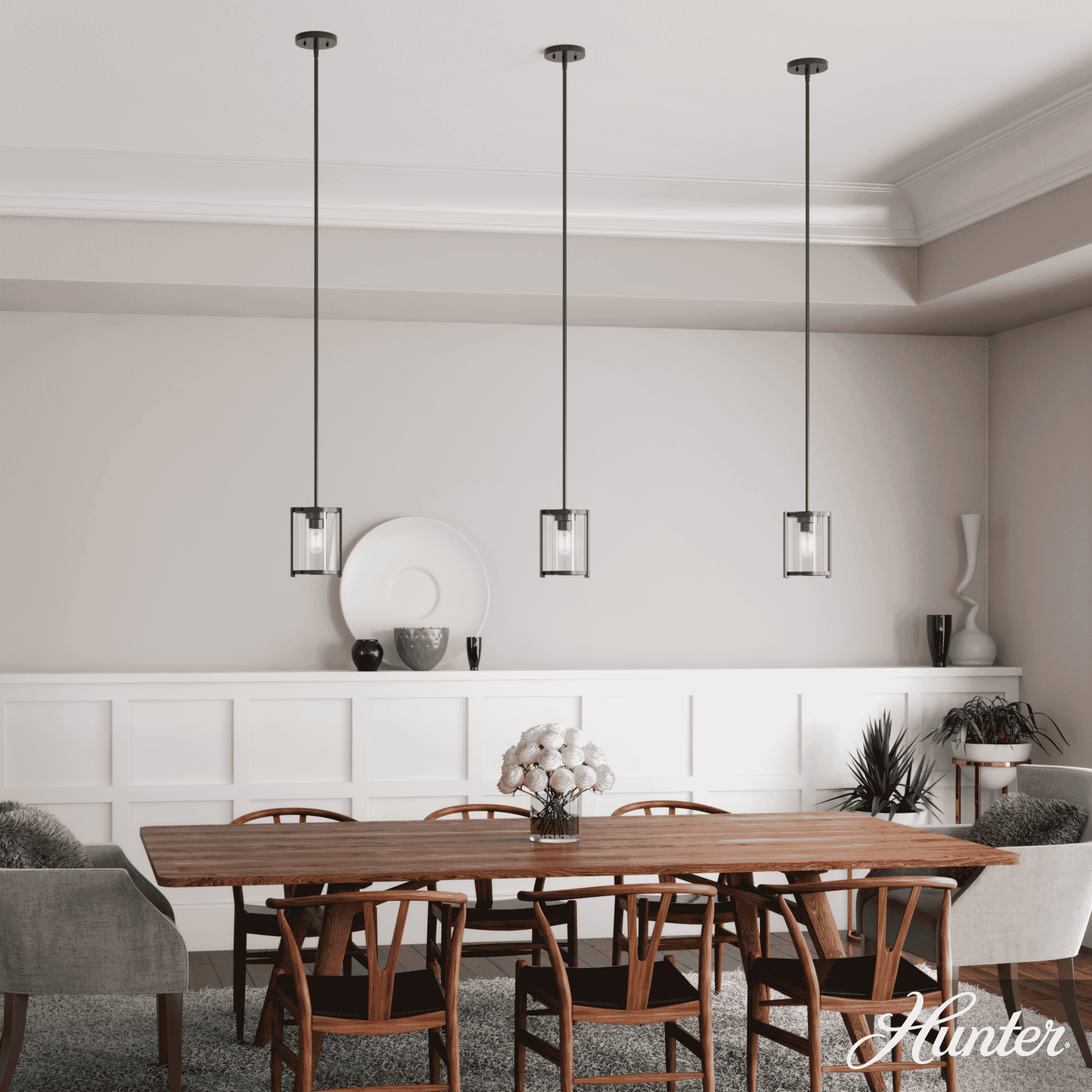 Hunter Astwood 1-Light Mini Pendant in Matte Black