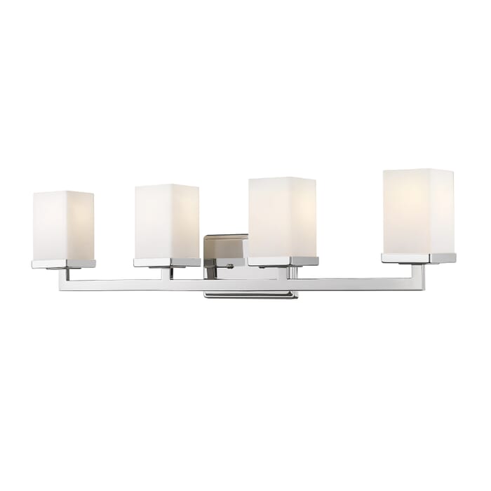 Z-Lite Tidal 4-Light Bathroom Vanity Light In Chrome Z-Lite Tidal 4-Light Bathroom Vanity Light In Chrome