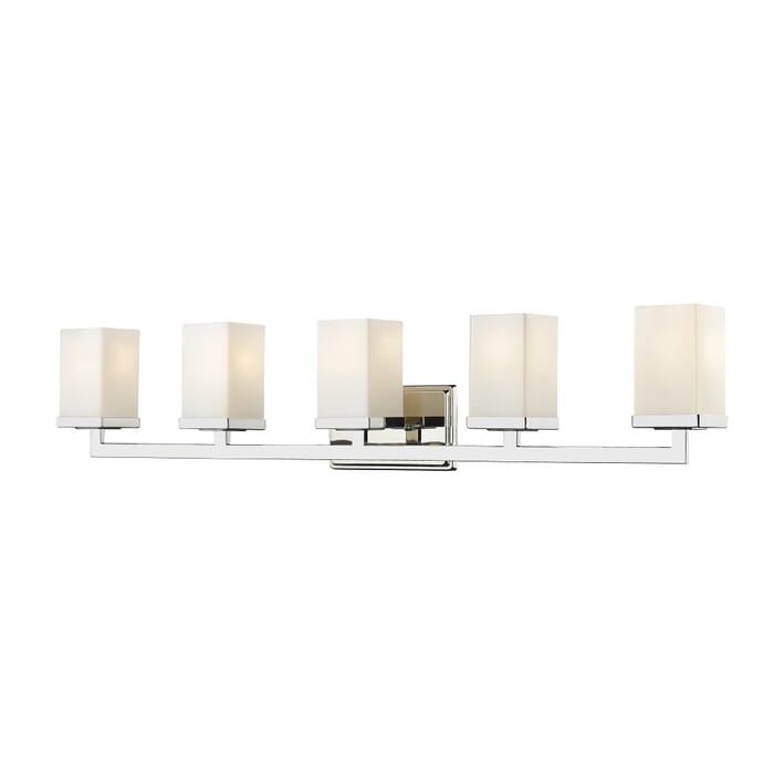 Z-Lite Tidal 5-Light Bathroom Vanity Light In Chrome Z-Lite Tidal 5-Light Bathroom Vanity Light In Chrome