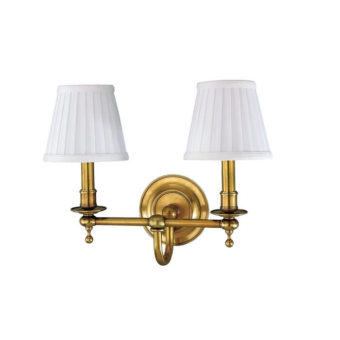 Hudson Valley Beekman 2-Light 12" Wall Sconce in Aged Brass Hudson Valley Beekman 2-Light 12" Wall Sconce in Aged Brass