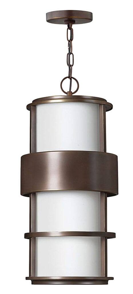 Metro Bronze LED Hanging Lantern from the Saturn Collection