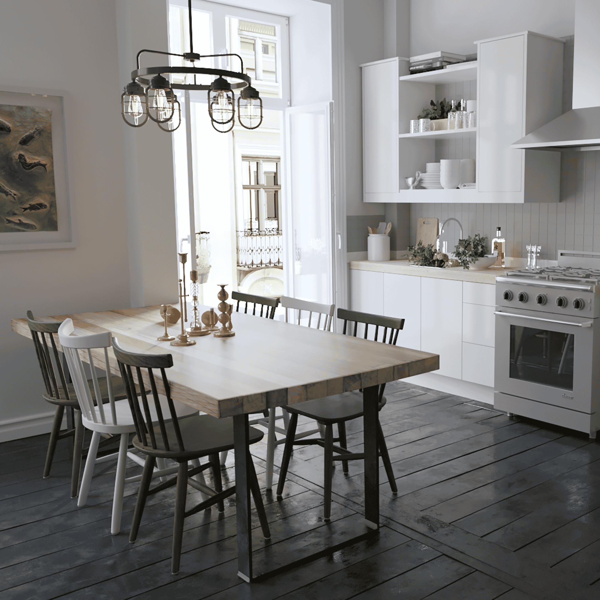 Hunter Starklake 6-Light Chandelier in Noble Bronze