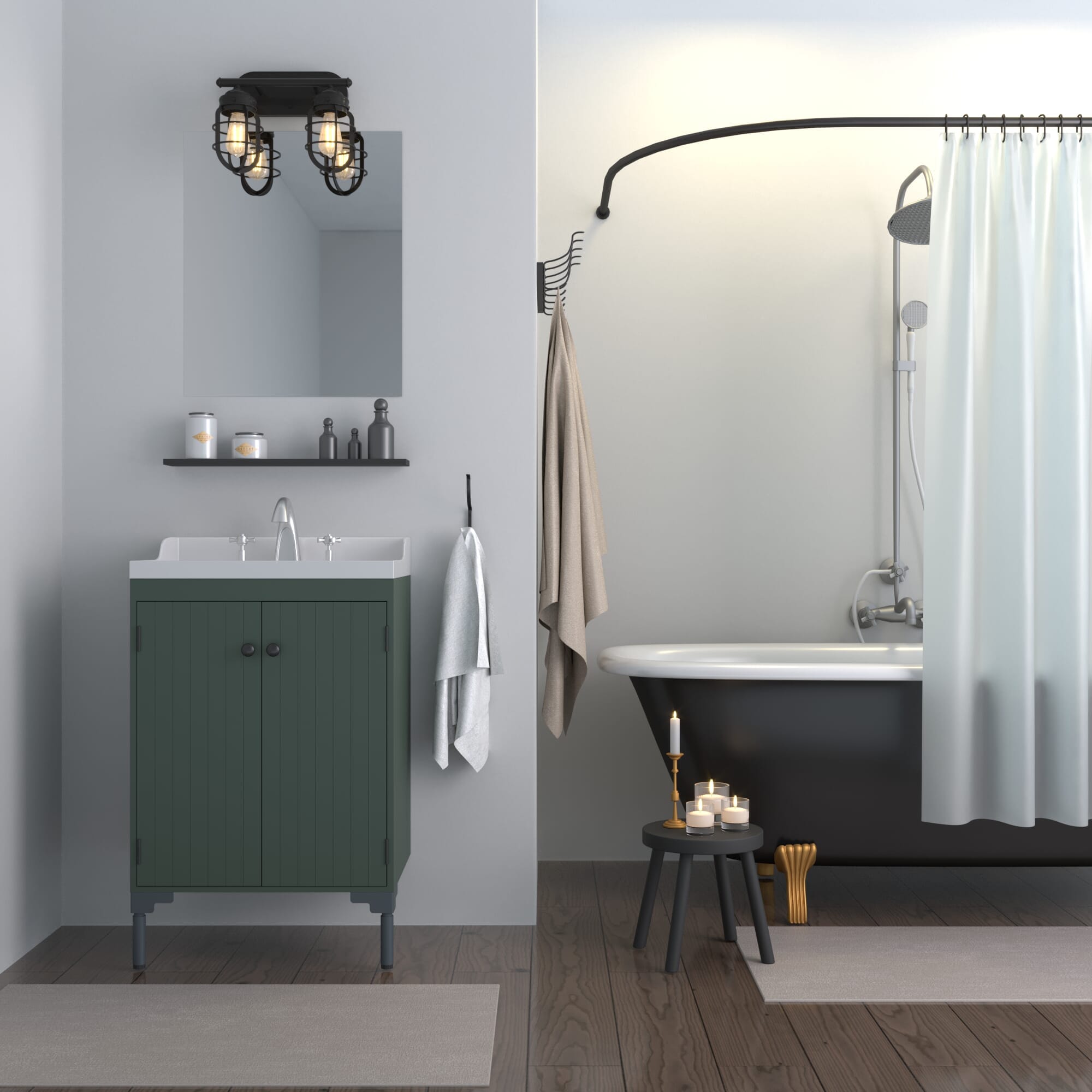 Hunter Starklake 2-Light Bathroom Vanity Light in Noble Bronze