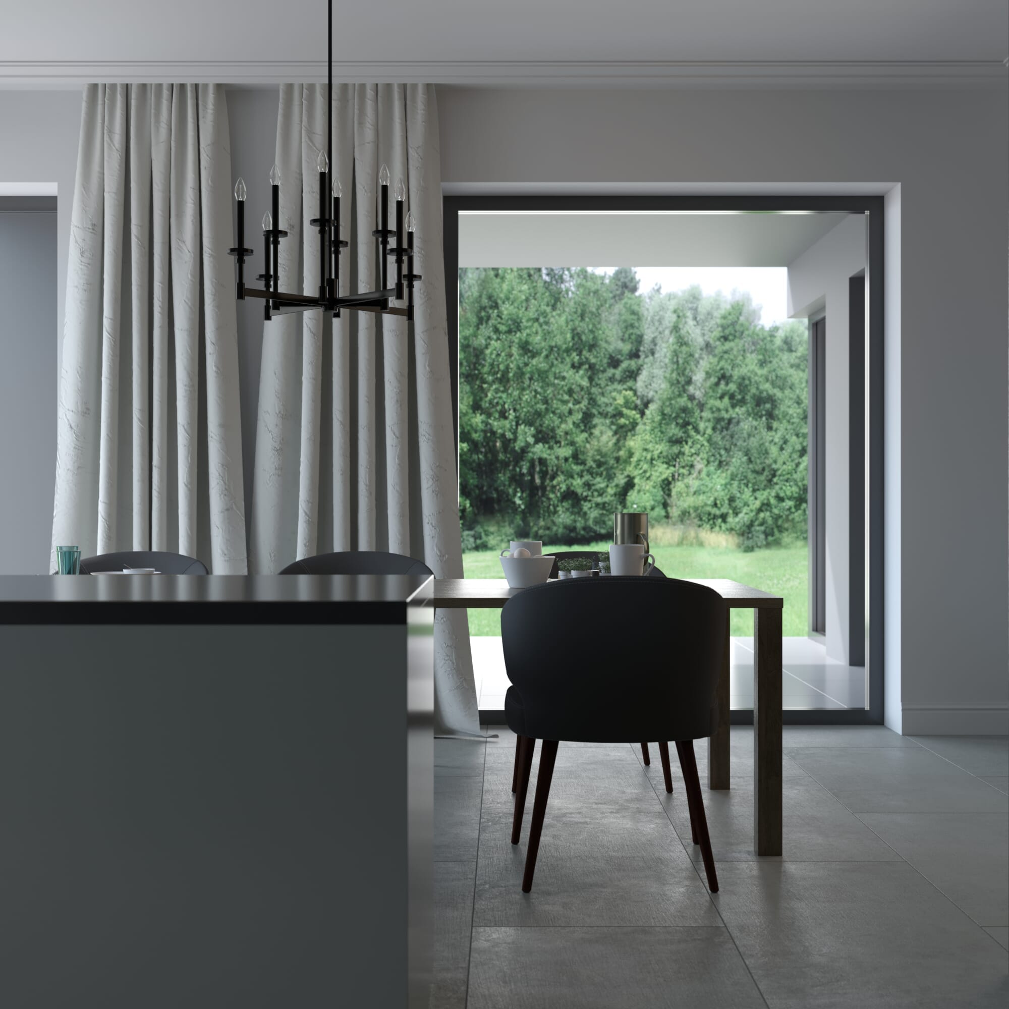 Hunter Briargrove 2-Tier 8-Light Chandelier in Matte Black