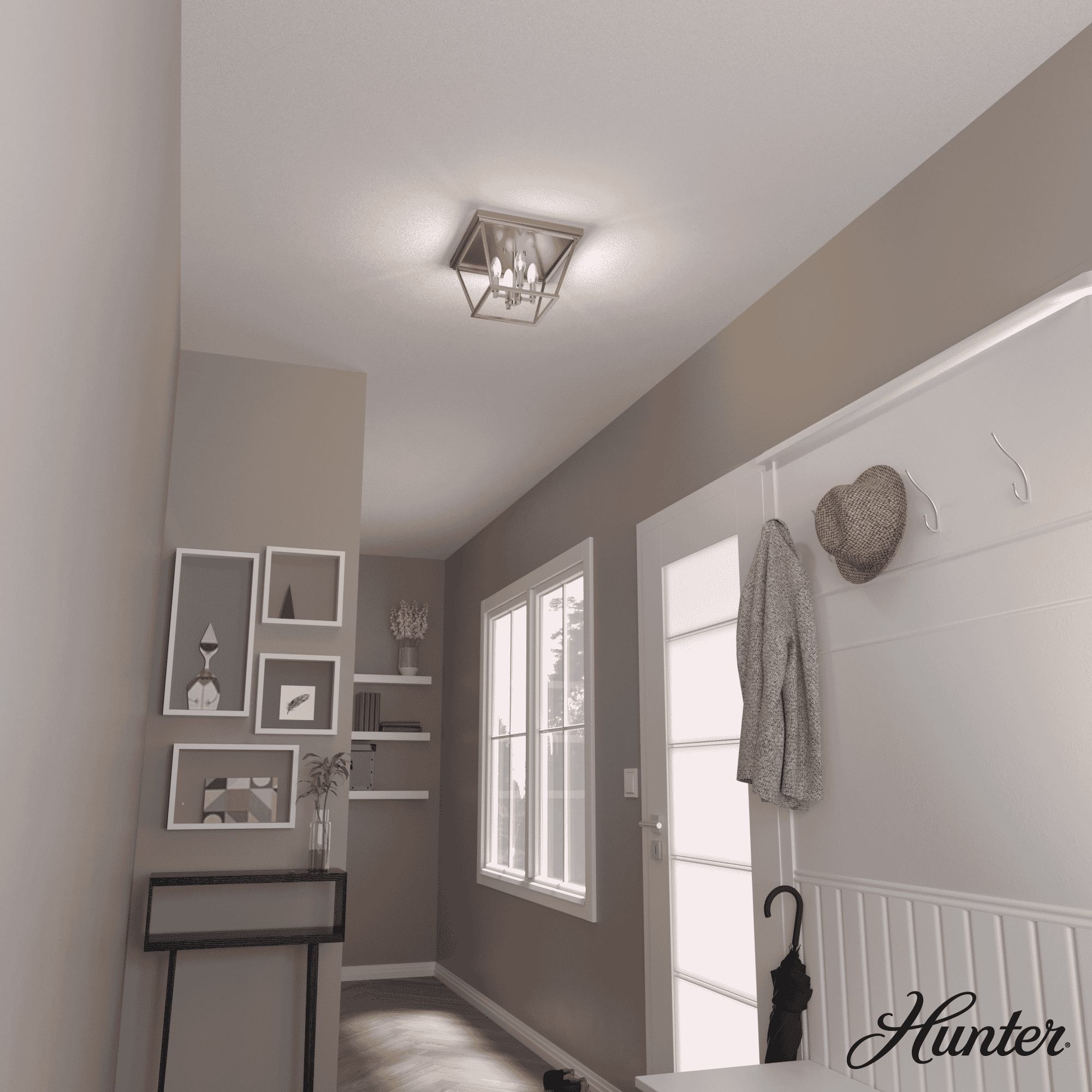 Hunter Laurel Ridge 4-Light Flush Mount in Alturas Gold
