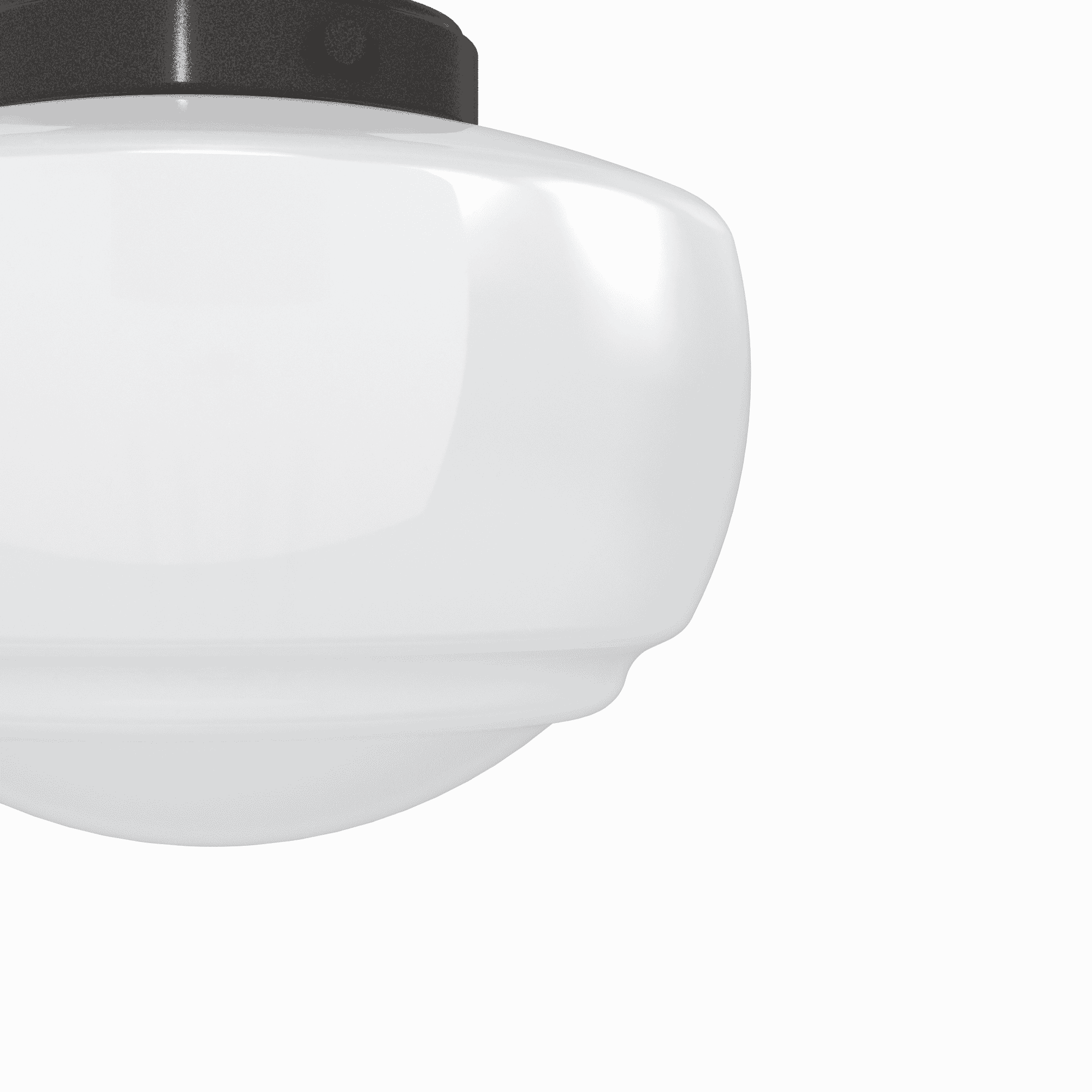 Hunter Saddle Creek Shiny Cased White Glass 1-Light Mini Semi Flush in Noble Bronze