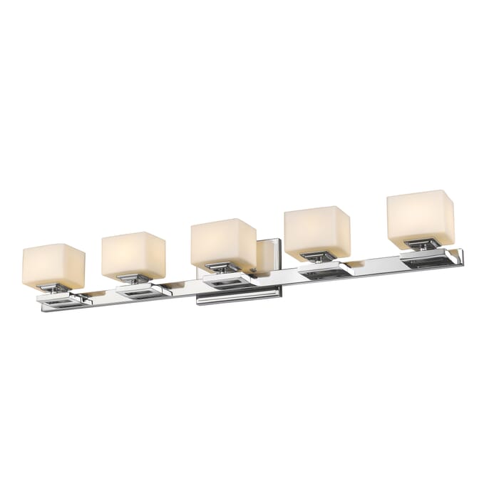 Z-Lite Cuvier 5-Light Bathroom Vanity Light In Chrome Z-Lite Cuvier 5-Light Bathroom Vanity Light In Chrome