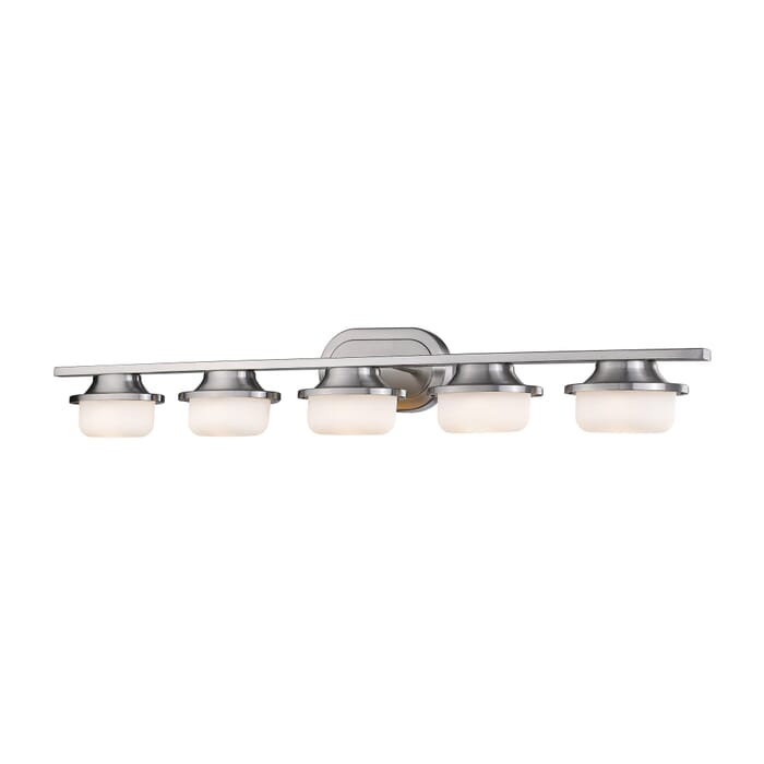Z-Lite Optum 5-Light Bathroom Vanity Light In Brushed Nickel Z-Lite Optum 5-Light Bathroom Vanity Light In Brushed Nickel