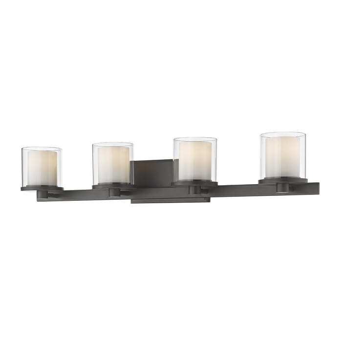 Z-Lite Schema 4-Light Bathroom Vanity Light In Bronze Z-Lite Schema 4-Light Bathroom Vanity Light In Bronze