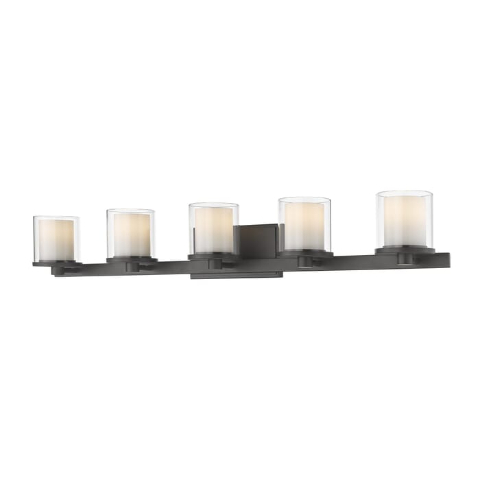 Z-Lite Schema 5-Light Bathroom Vanity Light In Bronze Z-Lite Schema 5-Light Bathroom Vanity Light In Bronze