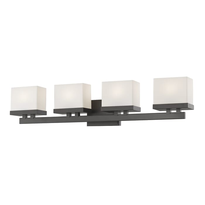 Z-Lite Rivulet 4-Light Bathroom Vanity Light In Bronze Z-Lite Rivulet 4-Light Bathroom Vanity Light In Bronze