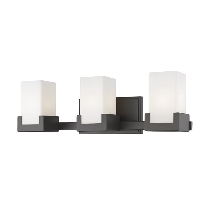 Z-Lite Peak 3-Light Bathroom Vanity Light In Bronze Z-Lite Peak 3-Light Bathroom Vanity Light In Bronze