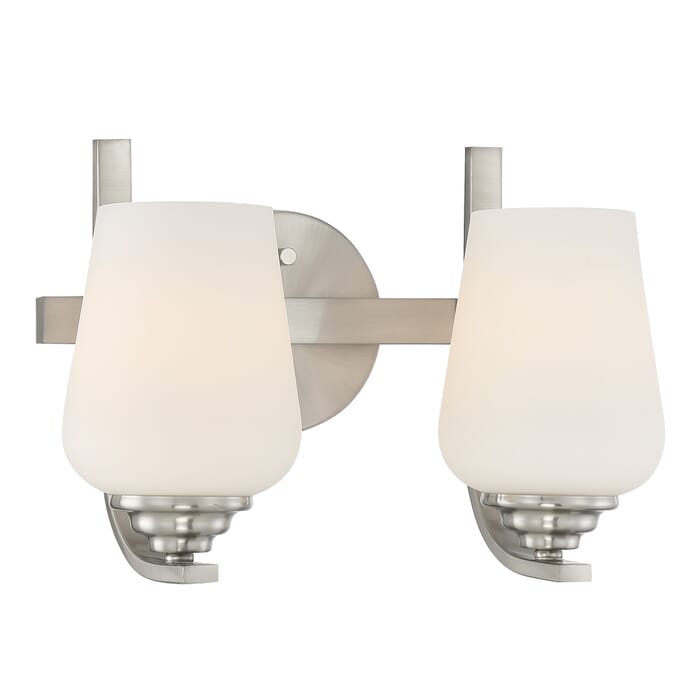 Minka Lavery Shyloh 2-Light Bathroom Vanity Light in Brushed Nickel Minka Lavery Shyloh 2-Light Bathroom Vanity Light in Brushed Nickel