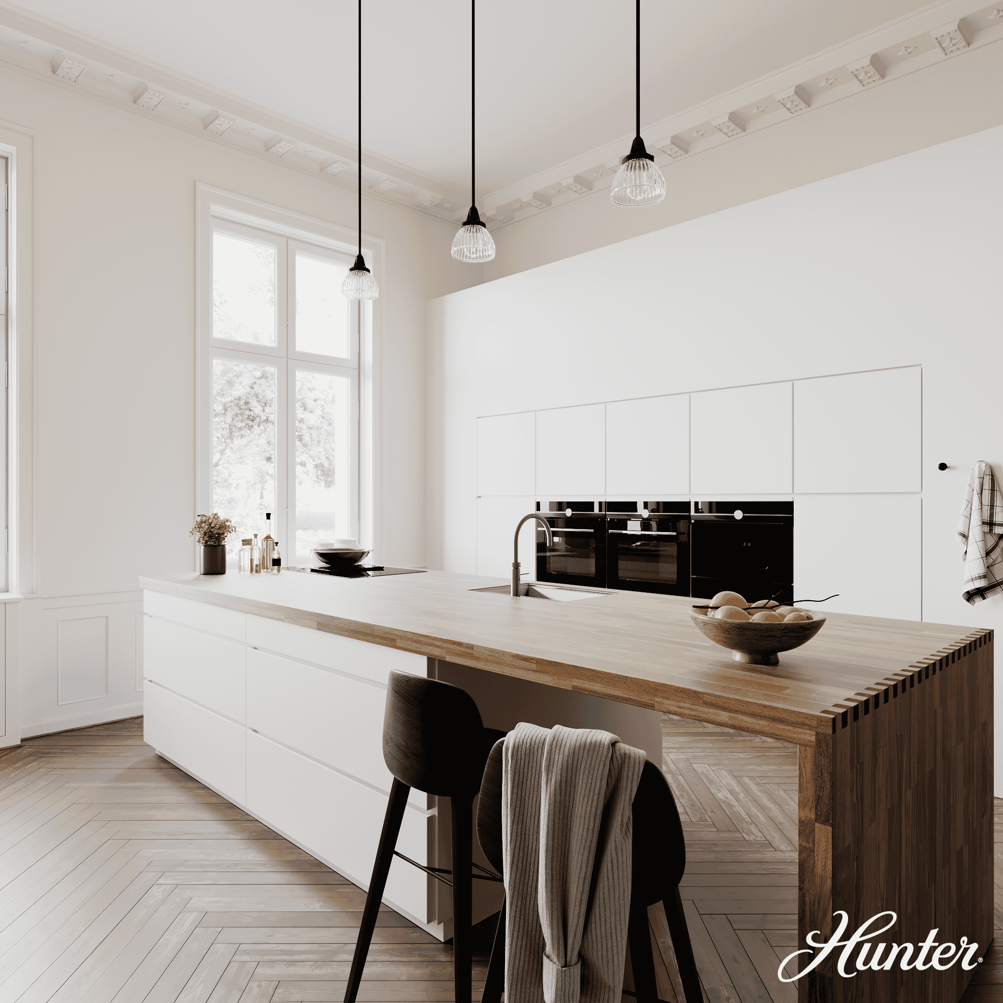 Hunter Cypress Grove 1-Light Mini Pendant in Natural Iron