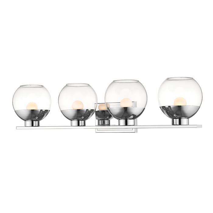 Z-Lite Osono 4-Light Bathroom Vanity Light In Chrome Z-Lite Osono 4-Light Bathroom Vanity Light In Chrome