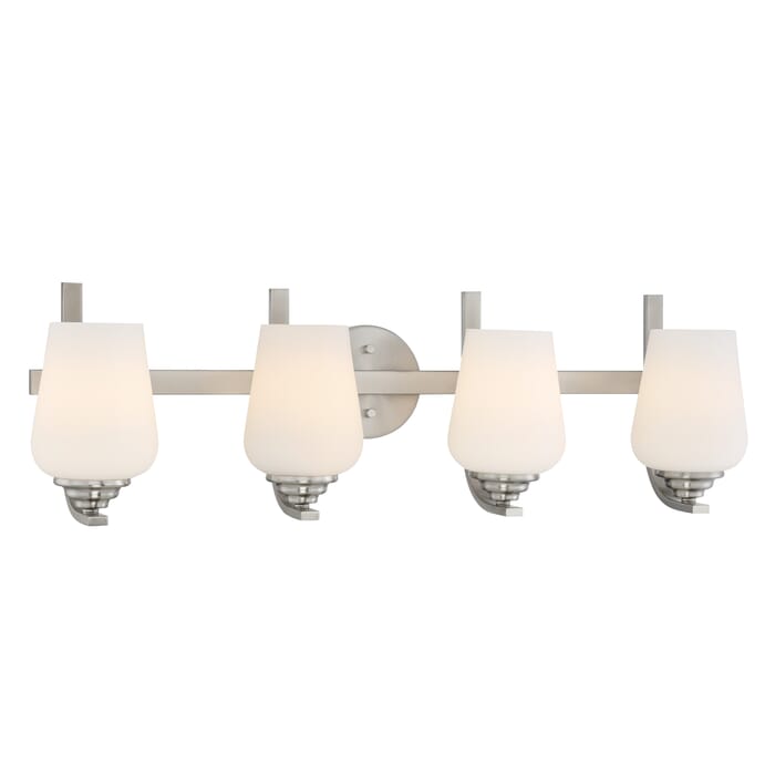 Minka Lavery Shyloh 4-Light Bathroom Vanity Light in Brushed Nickel Minka Lavery Shyloh 4-Light Bathroom Vanity Light in Brushed Nickel