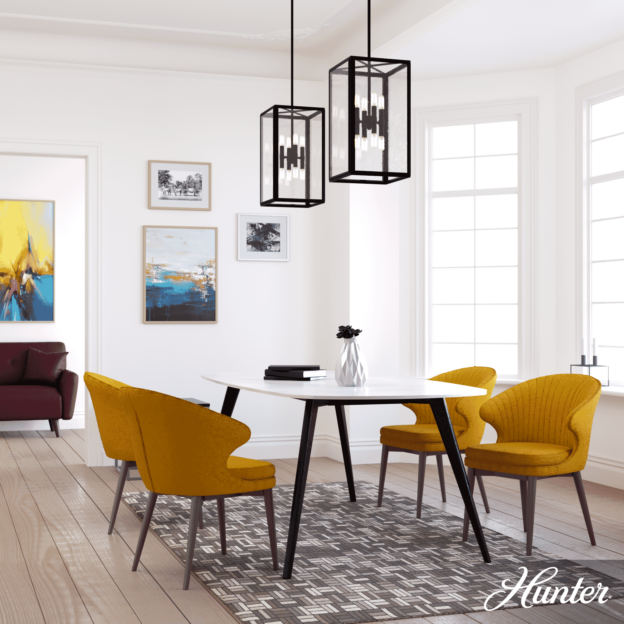 Hunter Felippe 8-Light Pendant in Natural Iron