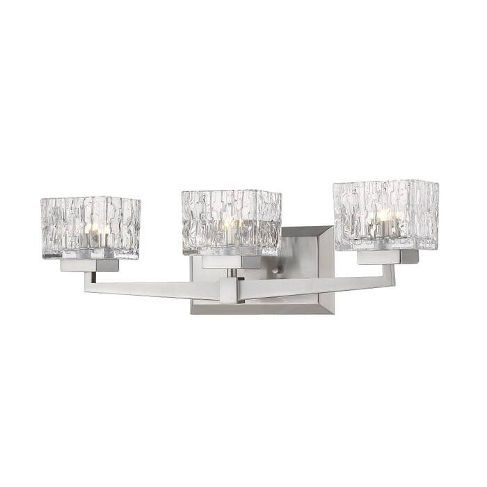 Z-Lite Rubicon 3-Light Bathroom Vanity Light In Brushed Nickel Z-Lite Rubicon 3-Light Bathroom Vanity Light In Brushed Nickel