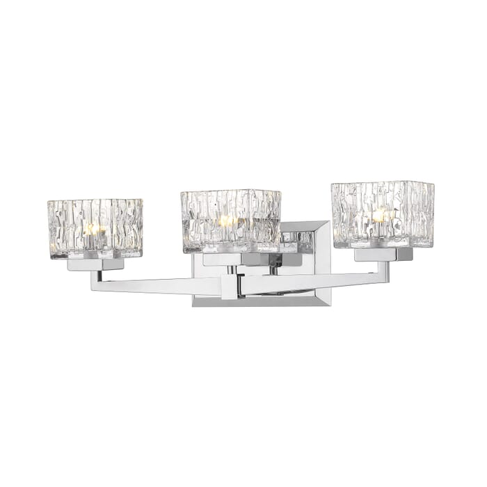 Z-Lite Rubicon 3-Light Bathroom Vanity Light In Chrome Z-Lite Rubicon 3-Light Bathroom Vanity Light In Chrome