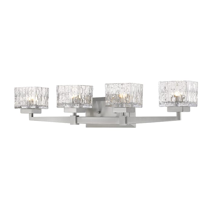Z-Lite Rubicon 4-Light Bathroom Vanity Light In Brushed Nickel Z-Lite Rubicon 4-Light Bathroom Vanity Light In Brushed Nickel