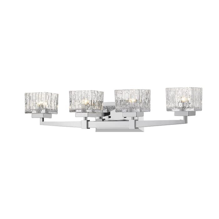 Z-Lite Rubicon 4-Light Bathroom Vanity Light In Chrome Z-Lite Rubicon 4-Light Bathroom Vanity Light In Chrome
