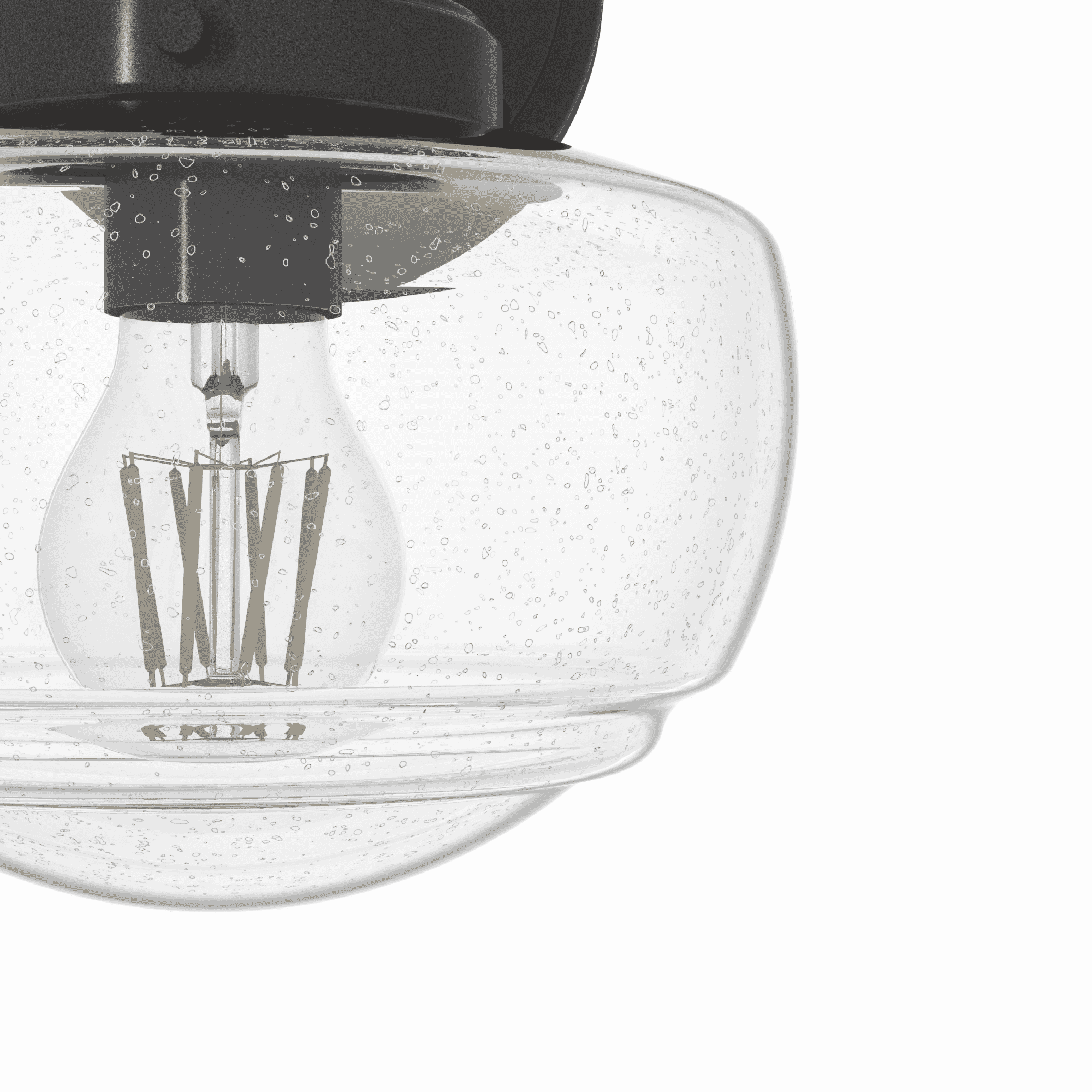 Hunter Saddle Creek Clear Seeded Glass 1-Light Sconce in Noble Bronze