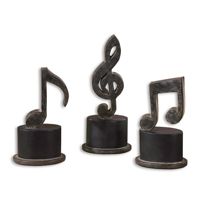 Uttermost Set of 3 Music Notes Metal Figurines Uttermost Set of 3 Music Notes Metal Figurines