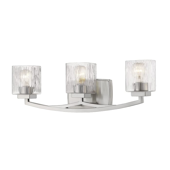 Z-Lite Zaid 3-Light Bathroom Vanity Light In Brushed Nickel Z-Lite Zaid 3-Light Bathroom Vanity Light In Brushed Nickel