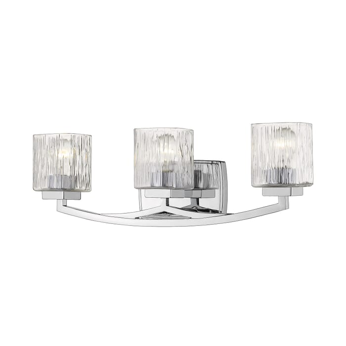 Z-Lite Zaid 3-Light Bathroom Vanity Light In Chrome Z-Lite Zaid 3-Light Bathroom Vanity Light In Chrome