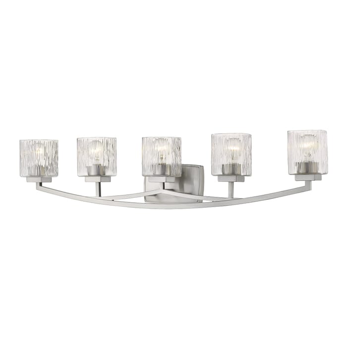 Z-Lite Zaid 5-Light Bathroom Vanity Light In Brushed Nickel Z-Lite Zaid 5-Light Bathroom Vanity Light In Brushed Nickel