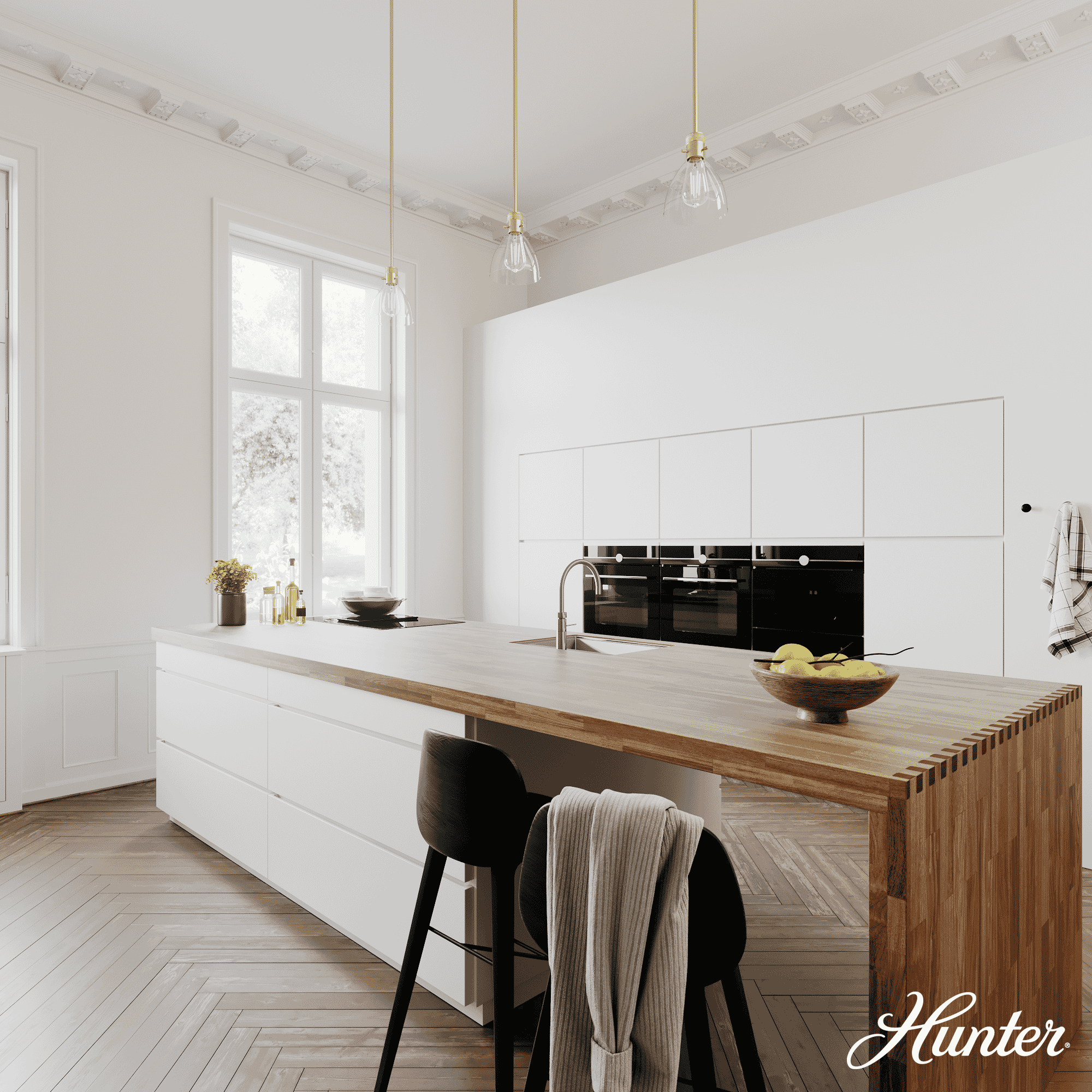 Hunter Van Nuys 1-Light Mini Pendant in Alturas Gold