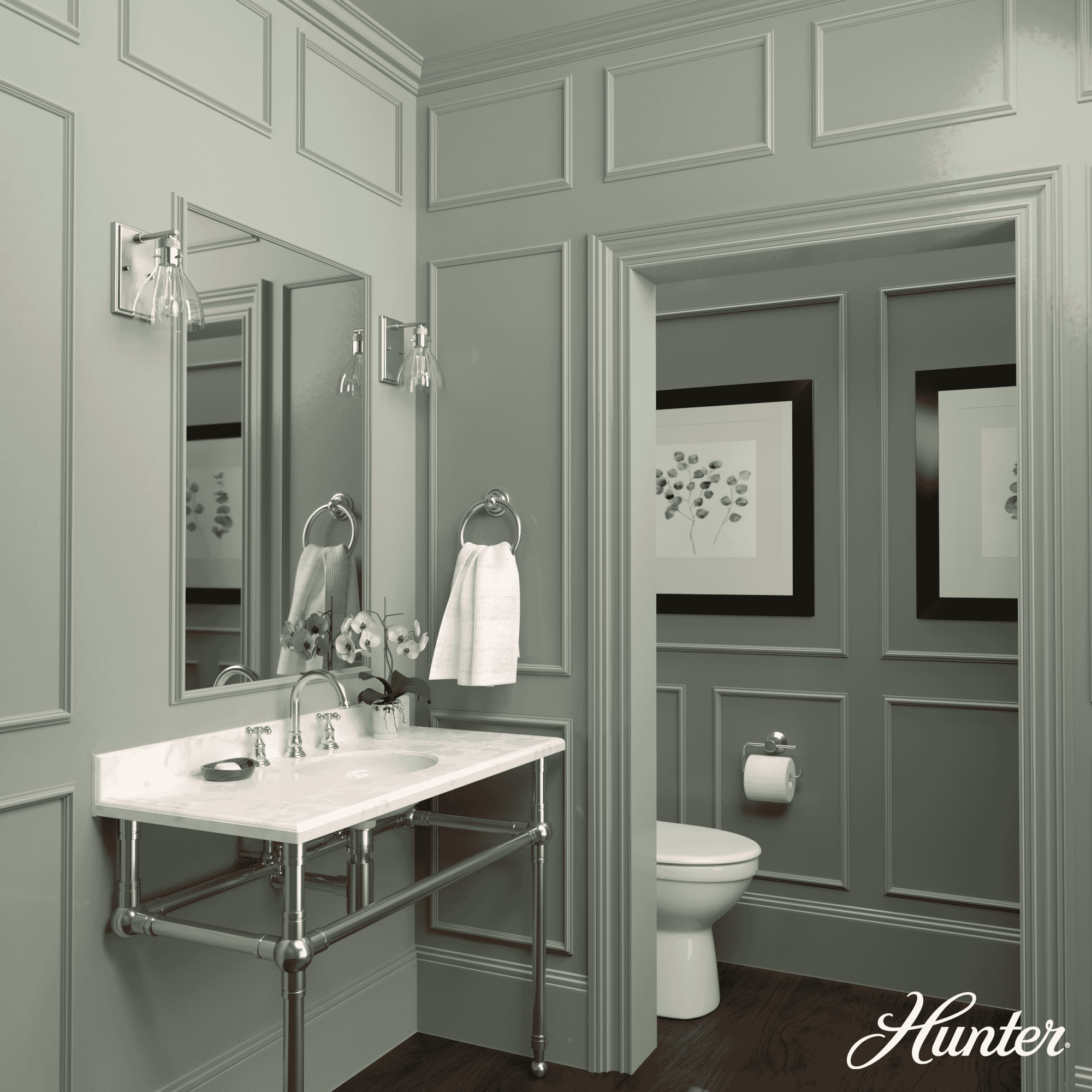 Hunter Van Nuys 1-Light Wall Sconce in Alturas Gold