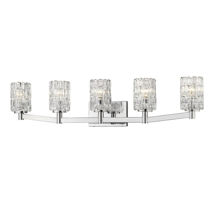 Z-Lite Aubrey 5-Light Bathroom Vanity Light In Chrome Z-Lite Aubrey 5-Light Bathroom Vanity Light In Chrome