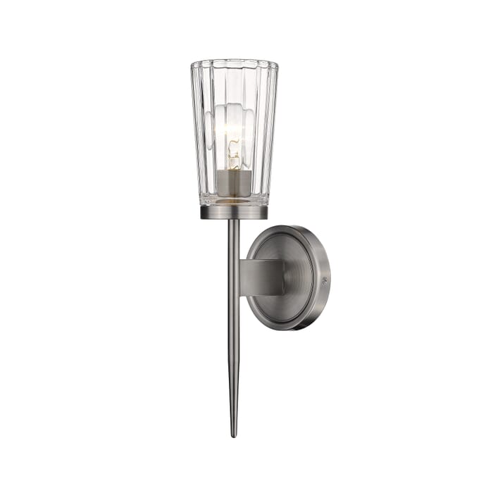 Z-Lite Flair 1-Light Wall Sconce In Antique Nickel Z-Lite Flair 1-Light Wall Sconce In Antique Nickel