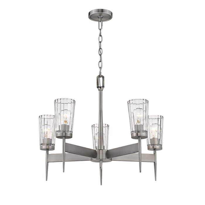 Z-Lite Flair 5-Light Chandelier In Antique Nickel Z-Lite Flair 5-Light Chandelier In Antique Nickel
