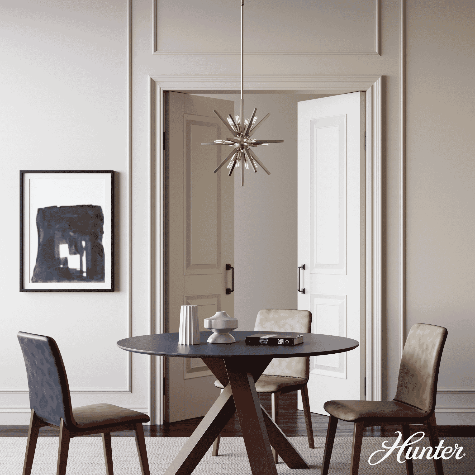 Hunter Jupiter Star 12-Light Pendant in Alturas Gold